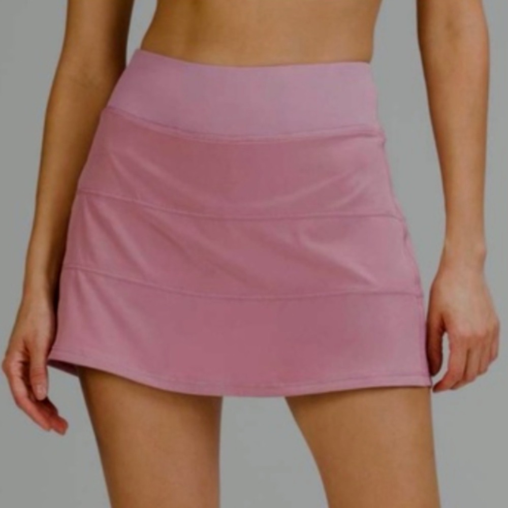 Lululemon Pace Rival Skirt Skort Sz 6 Pink Taupe Pickleball Tennis Golf